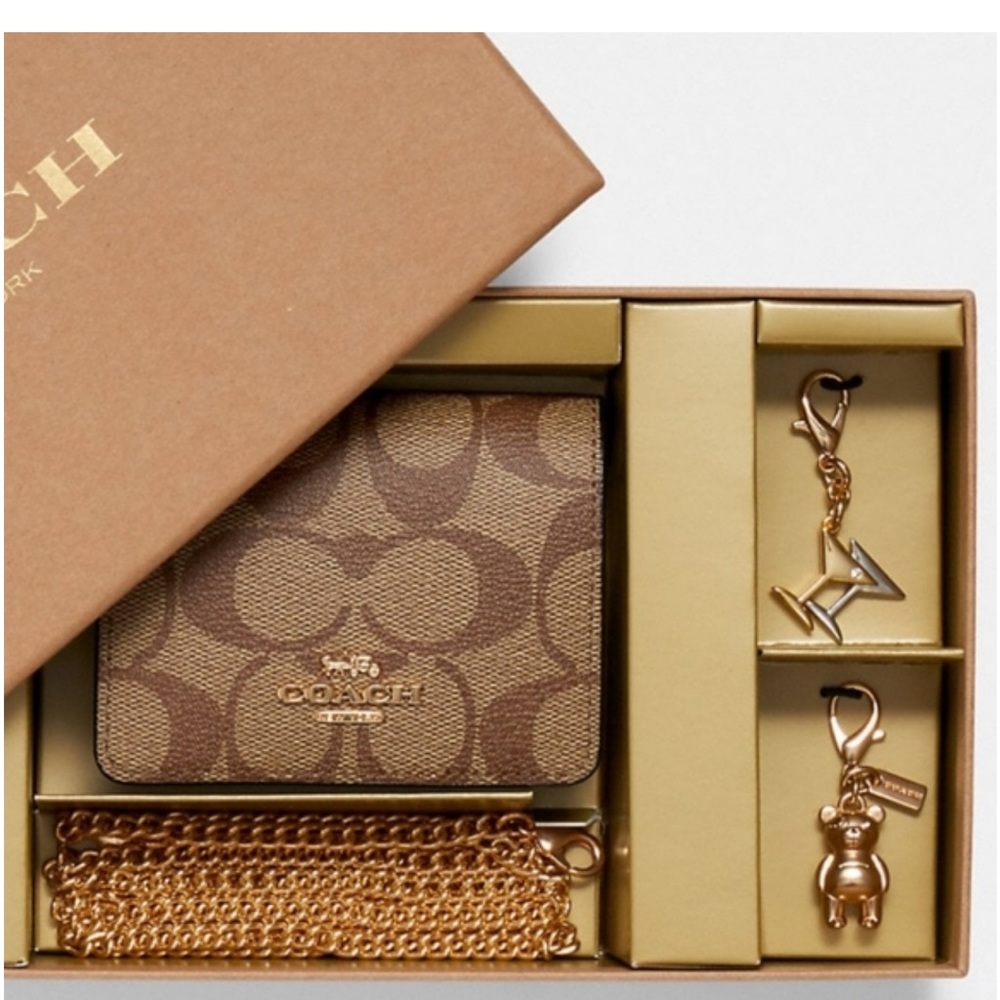 Coach mini wallet on a chain